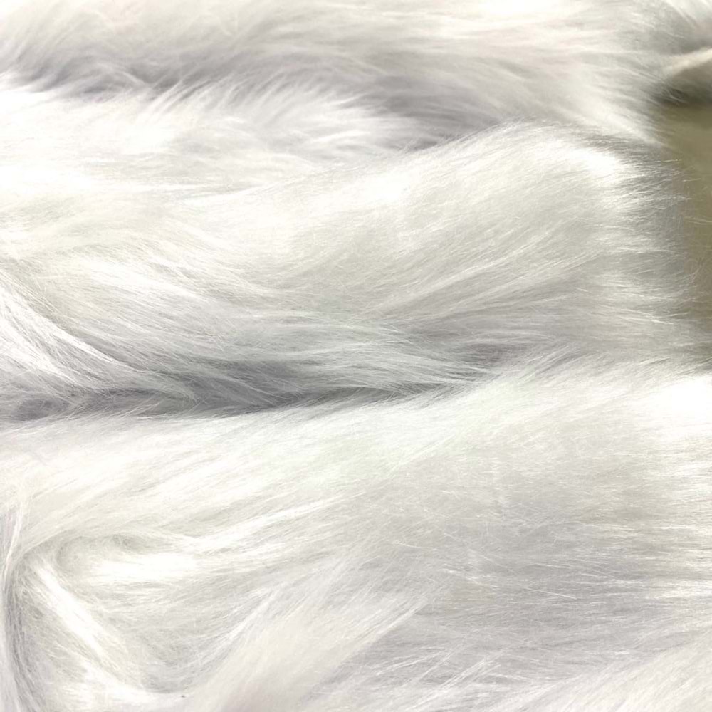 ithal suni kürk kumaş - beyaz