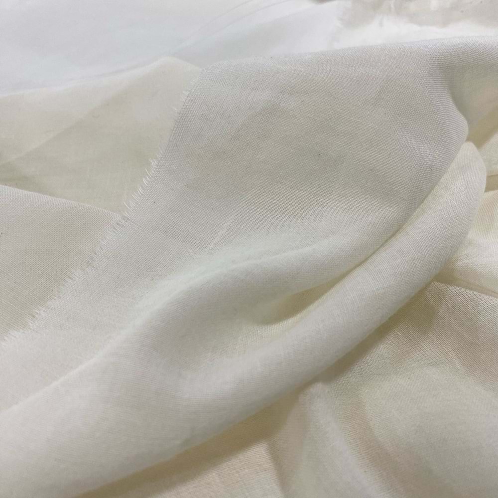 vual saf pamuk 60/ 1 ince astar tülbent kumaşı dökümlü değildir - Bej