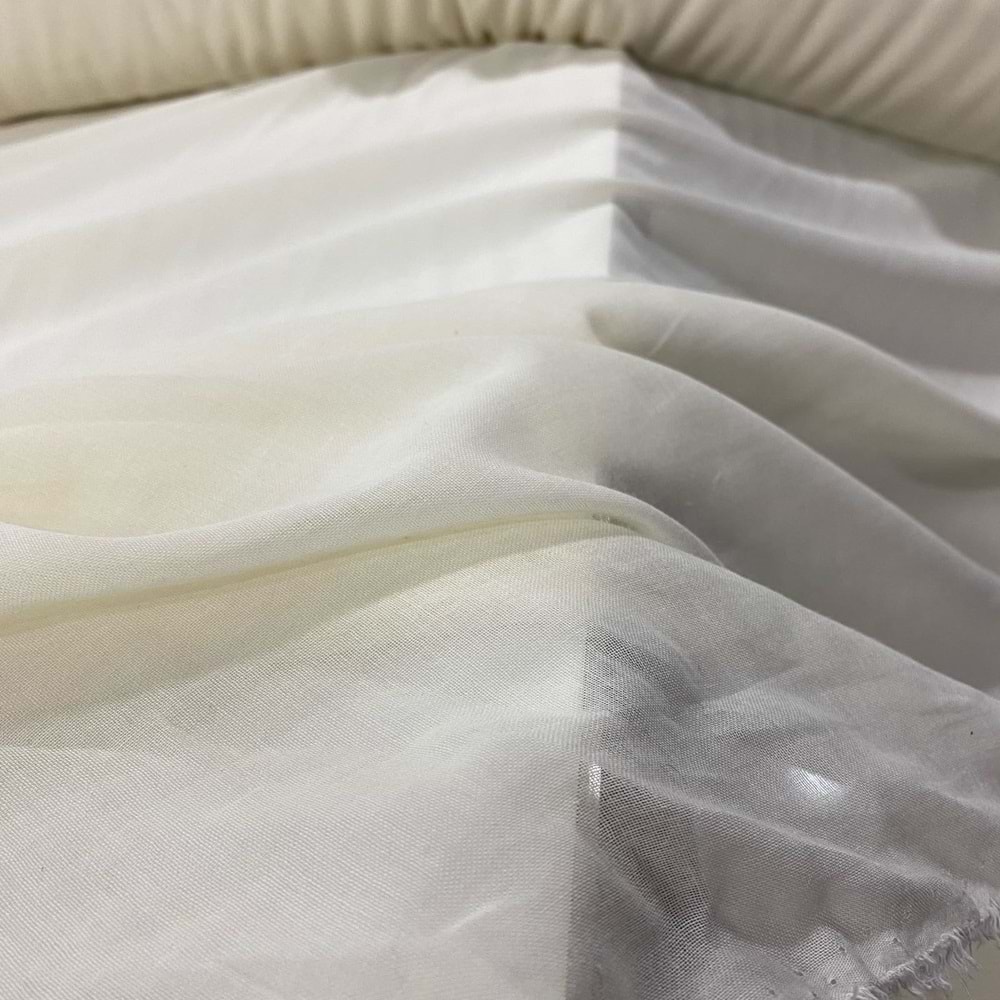 vual saf pamuk 60/ 1 ince astar tülbent kumaşı dökümlü değildir - Bej