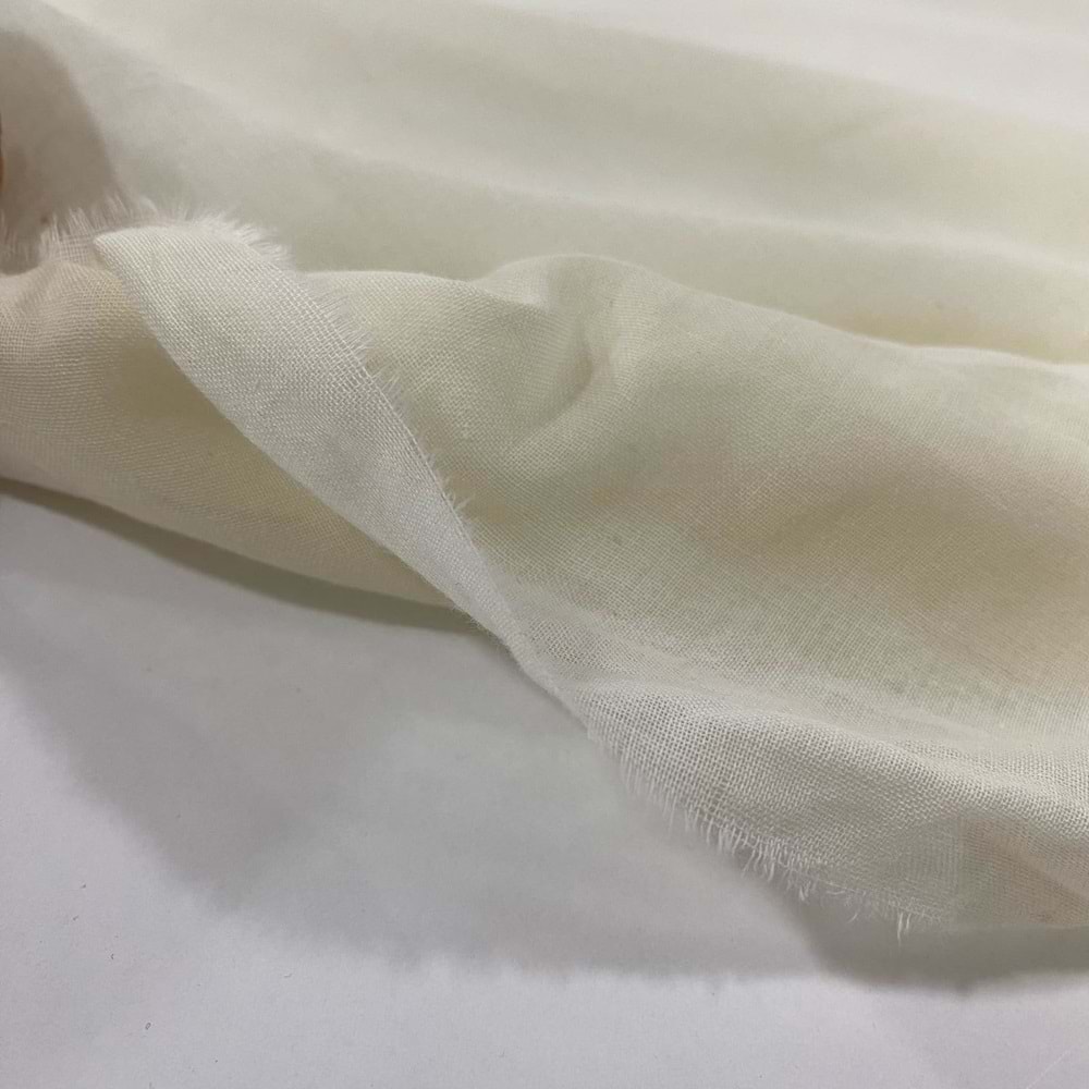 vual saf pamuk 60/ 1 ince astar tülbent kumaşı dökümlü değildir - Bej