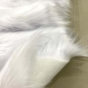 ithal suni kürk kumaş - beyaz