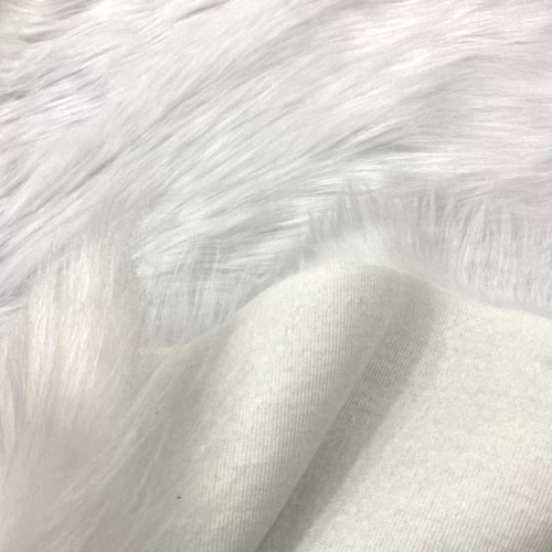 ithal suni kürk kumaş - beyaz