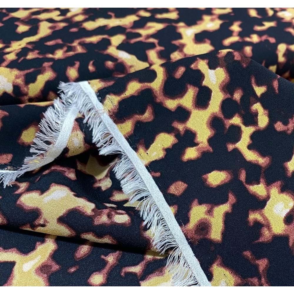 leopar desen şifon krep empirme yazlık kumaş 300x150 santim ebat