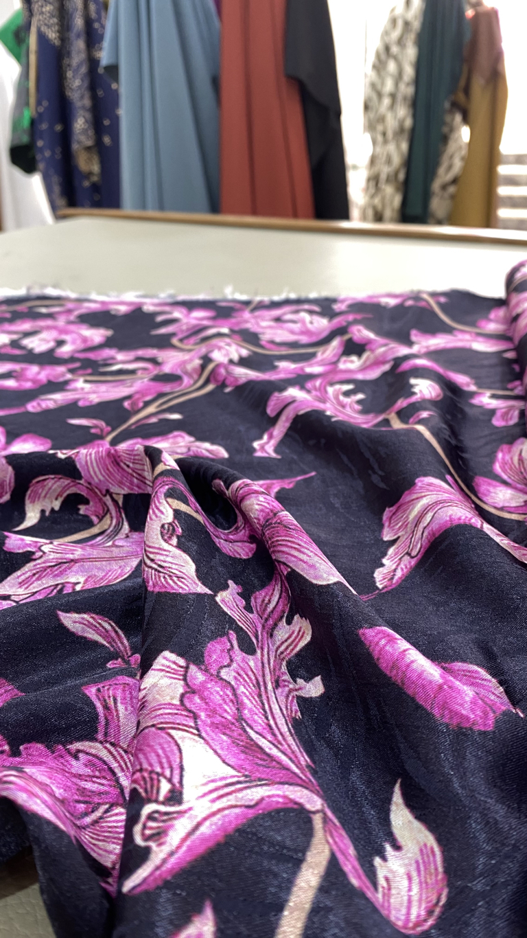 desenli floş ipek jakar cupra özel 3 desenli floş ipek jakar cupra özel - Görsel 3