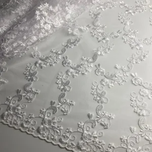 beyaz dantel kumaş metreyle satın al son parça kumaş