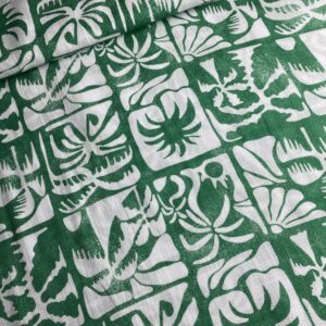 beyaz ve yeşil renkli etamin kumaş görseli-parça olarak satın alınır ucuz kumaş