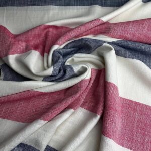 büyük çizgili elbiselik etamin kumaş görseli